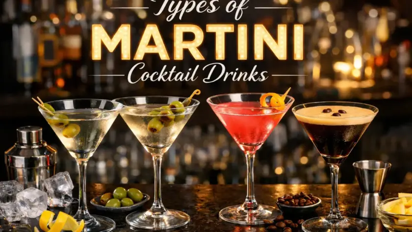 Types of martini cocktail drinks
